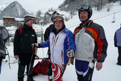 Team-Riesenslalom: Alois Hohenwarter (Mitte), Michael Datzmann (r.)