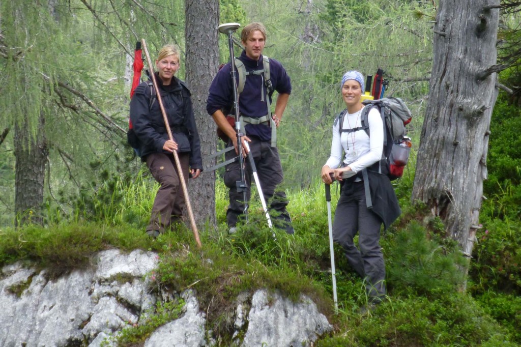 Nationalpark Team bei der Waldinventur