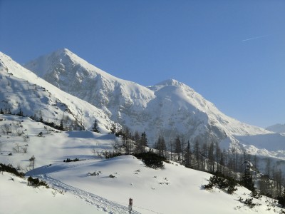 Blick zum Hagengebirge im Winter