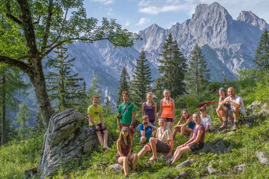 Jugendgruppe im Klausbachtal  Nationalpark Berchtesgaden