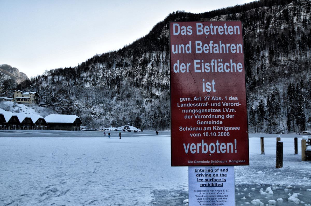Das Betreten der Eisfläche ist verboten