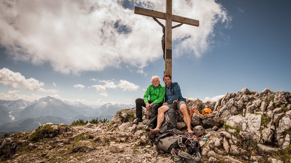 Thomas Huber und sein Vater sind im Frühjahr 2017 für Lebenslinien noch einmal ihre erste gemeinsame schwierige Route gestiegen, die Südwand am Untersberg © BR/Malte Roeper