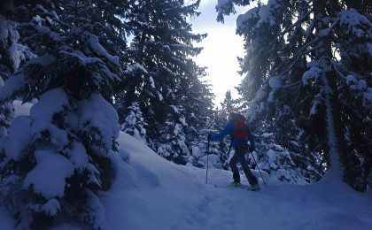 Aufstieg während der Skitour zum Hirschkaser
