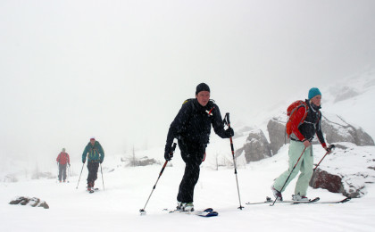 Skitour im Nebel im Watzmannkar