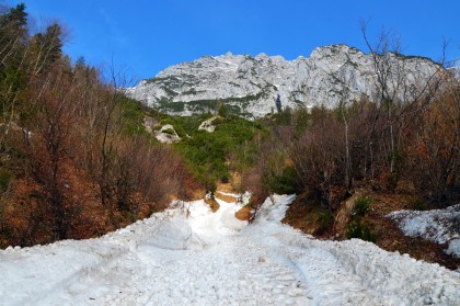 Schnee im Antonigraben Halsalm Ramsau