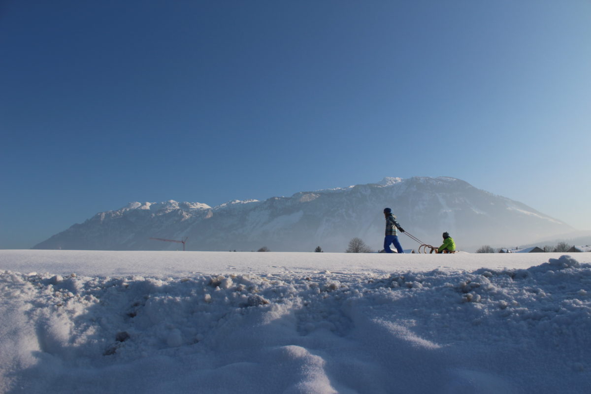 Unterwegs mit Kindern: Winterspaziergang nach Marzoll