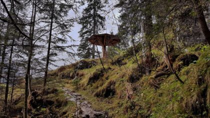 Regenwanderung auf dem Schattseitweg im Bergsteigerdorf Ramsau