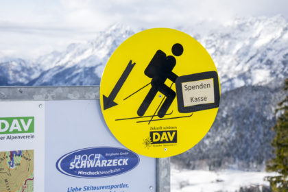 Spendenkasse für Skitourengeher